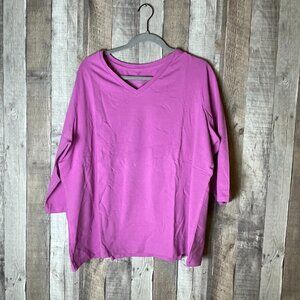 Denim & Co. Pink Top 2X
